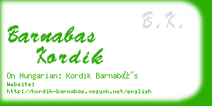 barnabas kordik business card